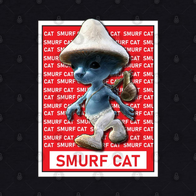Funny Smurf cat Meme.Blue mushroom Cat meme. by Longgilbert